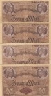 Germany, 20 Mark, 1914, XF, p48, (Total 4 banknotes)
Serial Number: E.Nr 1971136, F.Nr 1646814, C.Nr 1638433, H.Nr 1442910
Estimate: 75-150 USD