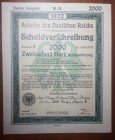 Germany, 2.000 Mark, 1922, Bond
With Cupons
Serial Number: 1 646633
Estimate: 25-50 USD