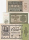 Germany, 0, (Total 3 banknotes)
Germany 100 Millionen Mark, 1923, p107, XF; Germany 10.000 Mark, 1922, p79, VF; Germany - Democratic Republic 50 Deut...