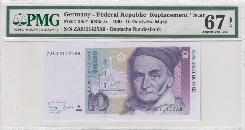 Germany - Federal Republic, 10 Deutsche Mark, 1923, UNC, p83c 
PMG 67 EPQ
Seri...