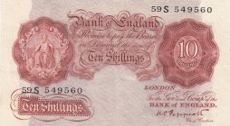 Great Britain, 10 Shillings, 1436/1939, XF, p362c 
Serial Number: 59 S 549560
Estimate: 40-80 USD