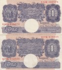 Great Britain, 1 Pound, 1940, VF, p367a, (Total 2 banknotes)
Serial Number: U77E 616528, X02H 488576
Estimate: 30-60 USD