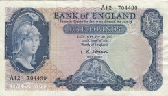 Great Britain, 5 Pounds, 1961, VF, p372a 
Serial Number: AI2 704490 
Estimate: 50-100 USD