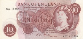 Great Britain, 10 Shillings, 1967, UNC (-), p373c 
Serial Number: 60X 122551
Estimate: 15-30 USD