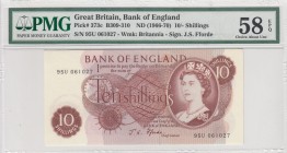 Great Britain, 10 Shillings, 1966/70, AUNC, p373c 
PMG 58 EPQ
Serial Number: 95U 061027
Estimate: 40-80 USD