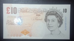 Great Britain, 10 Pounds, 2004, UNC, p389c 
Serial Number: JC43 954576
Estimate: 20-40 USD