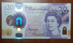 Great Britain, 20 Pounds, 2020, UNC, p396 
Polymer Plastic Banknote
Serial Number: CA26 801201
Estimate: 30-60 USD