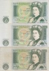 Great Britain, 1 Pound, 1978/1981, p377a, 377b, (Total 3 banknotes)
XF (-), UNC, Portrait of Queen Elizabeth II
Estimate: 15-30 USD