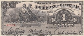 Guatemala, 1 Peso, 1923, VF, pS-116 
Serial Number: C 087824
Estimate: 75-150 USD