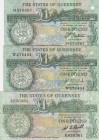 Guernsey, 1 Pound, 1980/1981, VF, (Total 3 banknotes)
1 Pound, p48a; 1Pound, p52a; 1 Pound, p52c
Serial Number: E 030361, M 570687, W 276404
Estima...