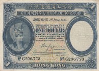 Hong Kong, 1935, VF (-), p172c 
Serial Number: G296,773
Estimate: 75-150 USD
