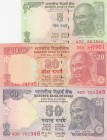 India, 5-20-50 Rupees, 2010-2018, UNC, (Total 3 banknotes)
5 Rupees, p94; 20 Rupees, p103; 50 Rupees, p104
Serial Number: 47C 563866, 26A 347951, 4D...