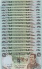 Iraq, 25 Dinars, 1986, UNC, p73, (Total 22 consecutive banknotes)
Serial Number: 0089702-23
Estimate: 25-50 USD