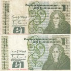 Ireland, 1 Pound, 1984/1986, FINE, p70c, (Total 2 banknotes)
Serial Number: GDJ 938354, EHI 182326
Estimate: 20-40 USD