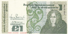 Ireland, 1 Pound, 1989, AUNC (-), p70d 
Serial Number: CGK 173709 
Estimate: 15-30 USD