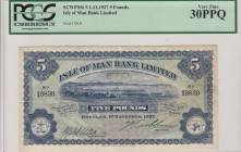 Isle of Man, 5 Pounds, 1927, VF, p5 
PCGS 30
Serial Number: 10830
Estimate: 500-1 USD