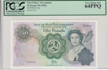 Isle of Man, 50 Pounds, 1983, UNC, p39a 
PCGS 64 PPQ
Serial Number: 054054
Estimate: 150-300 USD