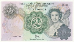 Isle of Man, 50 Pound, 1983, UNC, p39a 
Serial Number: 084284
Estimate: 100-200 USD