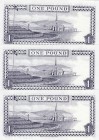 Isle of Man, 1 Pound, 2009, UNC, p40c, (Total 3 banknotes)
Serial Number: AA114984, AA114985, AA114988
Estimate: 20-40 USD