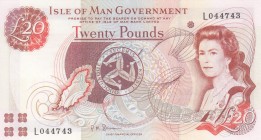 Isle of Man, 20 Pounds, 2000, UNC, p45b 
Queen Elizabeth II portrait
Serial Number: L044743
Estimate: 60-120 USD