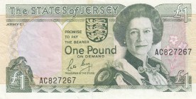 Jersey, 1 Pound, 1989, VF, p15a 
Serial Number: AC827267
Estimate: 10-20 USD
