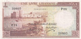 Lebanon, 1 Livre, 1952/1956, VF (+), p55 
Serial Number: P 21 20805
Estimate: 40-80 USD