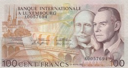 Luxembourg, 100 Francs, 1981, UNC, p14a 
Serial Number: A0057694
Estimate: 30-60 USD