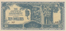 Malaya, 10 Dollars, 1942/1944, UNC (-), pM7c 
Japanese Occupation WWII
Estimate: 10-20 USD