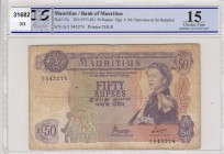 Mauritius, 50 Rupees, 1973-82, FINE, p33c 
PCGS 15
Serial Number: A/3 545274
Estimate: 30-60 USD