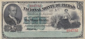 Mexico, 1 Peso, 188x, XF (+), pS264r1 
Serial Number: 104752
Estimate: 100-200 USD