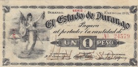 Mexico, 1 Peso, 1914, VF, pS731 
Serial Number: J 24579
Estimate: 25-50 USD