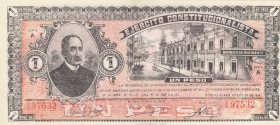 Mexico, 1 Peso, 1915, UNC, pS860 
Serial Number: A 197532
Estimate: 35-70 USD
