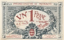 Monaco, 1 Franc, 1920, XF, p5 
Estimate: 80-160 USD