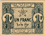 Morocco, 1 Franc, 1944, UNC, p42 
Estimate: 40-80 USD