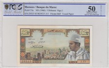 Morocco, 5 Dirhams, 1960, AUNC, p53a 
PCGS 50
Serial Number: 29535 035829535 J15
Estimate: 80-160 USD