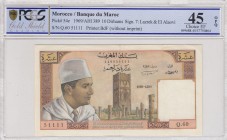 Morocco, 10 Dirhams, 1969, XF, p54e 
PCGS 45 OPQ
Serial Number: Q.60 51111
Estimate: 80-160 USD