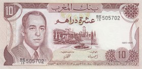 Morocco, 10 Dirhams, 1970/1985, XF, p57b 
Serial Number: BE/15 505702
Estimate: 10-20 USD