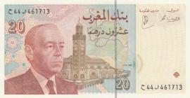 Morocco, 20 Dirhem, 1996, UNC, p67 
Serial Number: 44 461713
Estimate: 10-20 USD