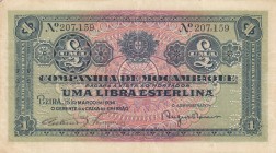 Mozambique, 1 Libra, 1934, VF, pR31 
Serial Number: 207159
Estimate: 50-100 USD
