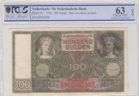 Netherlands, 100 Gulden, 1942, UNC, p51c 
PCGS 63 OPQ
Serial Number: HP022938
Estimate: 100-200 USD