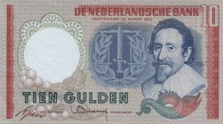 Netherlands, 10 Gulden, 1953, AUNC (-), p85 
Serial Number: 1HV 025099
Estimate: 40-80 USD