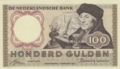 Netherlands, 100 Gulden, 1953, AUNC (-), p88 
Serial Number: V 092098
Estimate: 150-300 USD