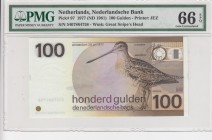 Netherlands, 100 Gulden, 1977, UNC, p97 
PMG 66 EPQ
Serial Number: 5407864758
Estimate: 140-280 USD