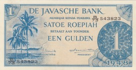 Netherlands Antilles, 1 Gulden, 1948, AUNC, p98 
Serial Number: B/73 543823
Estimate: 50-100 USD