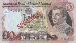 Northern Ireland, 10 Pounds, 1978, UNC, pCS2, SPECIMEN
Collector Series, p249a with overprint.
Serial Number: 009157
Estimate: 35-70 USD