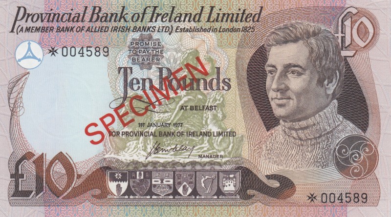 Northern Ireland, 10 Pounds, 1977, UNC, p249aCS2, SPECIMEN
Collector Series
Se...