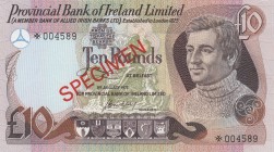 Northern Ireland, 10 Pounds, 1977, UNC, p249aCS2, SPECIMEN
Collector Series
Serial Number: 004589
Estimate: 30-60 USD