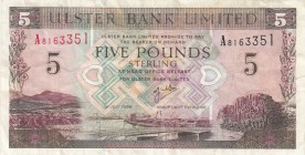 Northern Ireland, 5 Pounds, 1966, FINE (+), p322 
Serial Number: A8163351
Estimate: 50-100 USD