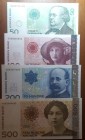 Norway, 50-100-200-500 Kroner, UNC, (Total 4 banknotes)
50 Kroner, 2008, p46; 100 Kroner, 2006, p49c; 200 Kroner, 2014, p50g; 500 Kroner, 2008, p51e...