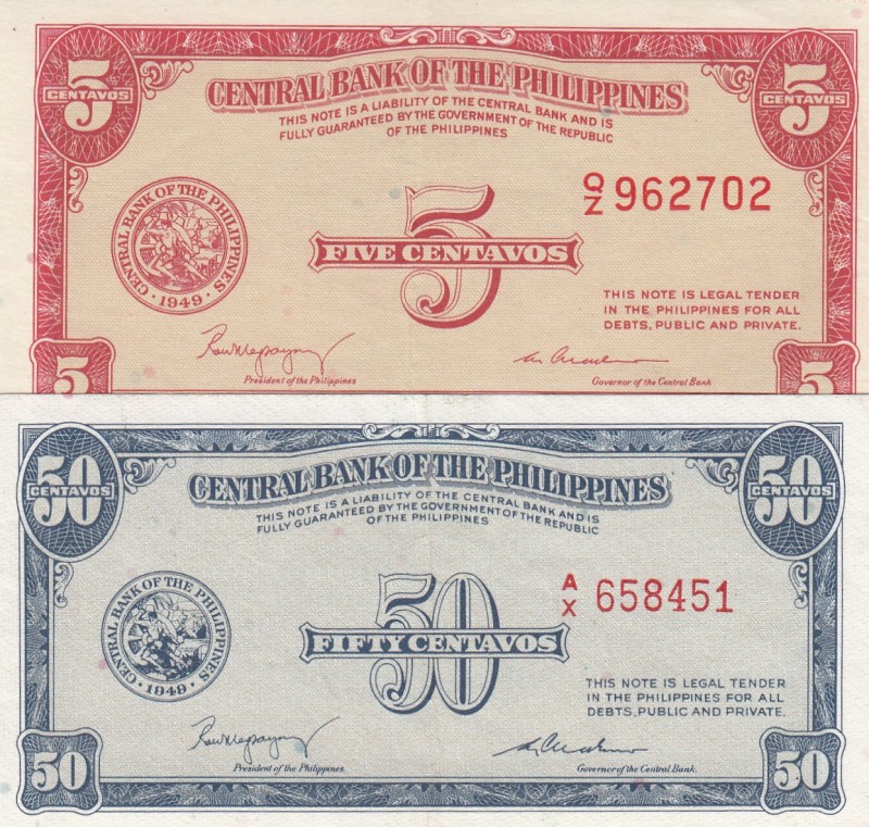 Philippines, 5,50 Centavos, 1942, AUNC, (Total 2 banknotes)
Serial Number: G/42...